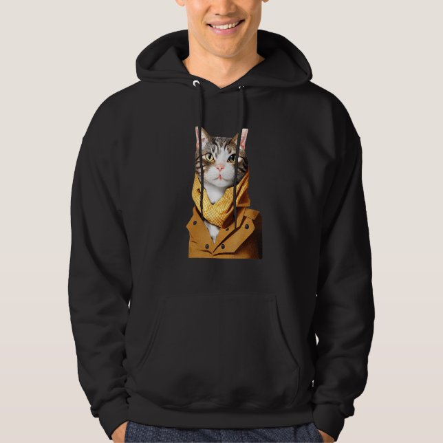 Anthropomorphic Cat Dress Up Suite Look Like A Hum Hoodie (Front)