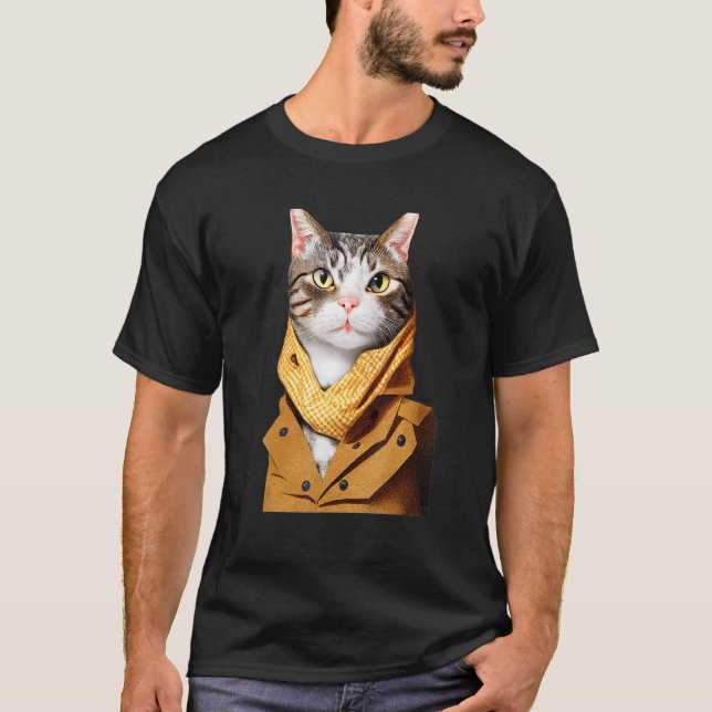 Anthropomorphic Cat Dress Up Suite Look Like A Hum T-Shirt (Front)