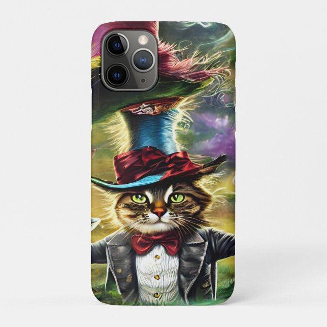  anthropomorphic Cat Mad Hatter Fantasy Fairytale  Case-Mate iPhone Case (Back)