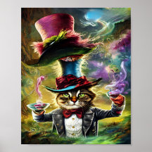  anthropomorphic Cat Mad Hatter Fantasy Fairytale 