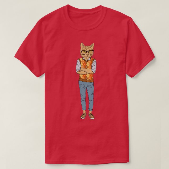 Anthropomorphic Cat T-Shirt (Design Front)