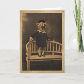Anthropomorphic Cheetah Boy Blank Greeting Card