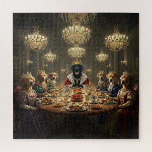 Anthropomorphic Dog Royalty Dinner Jigsaw Puzzle