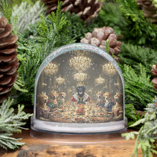 Anthropomorphic Dog Royalty Dinner Snowglobe