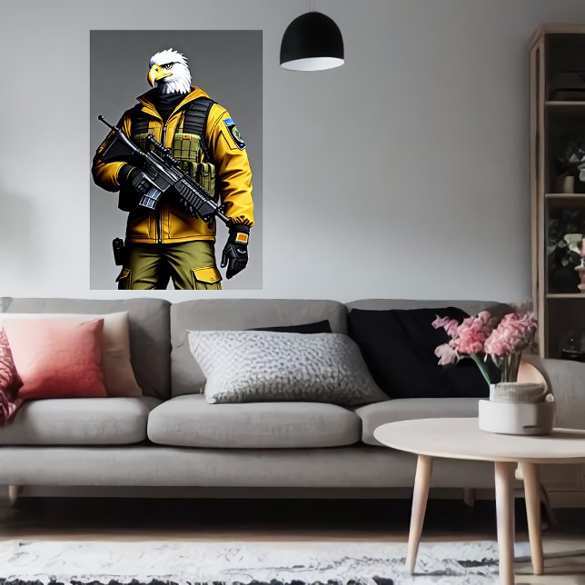 Anthropomorphic eagle solider | AI Art Poster (Creator Uploaded)