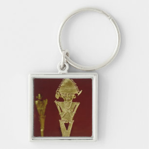 Anthropomorphic figure of a warrior key ring