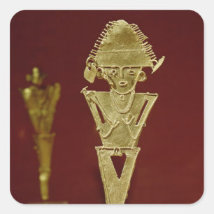 Anthropomorphic figure of a warrior square sticker