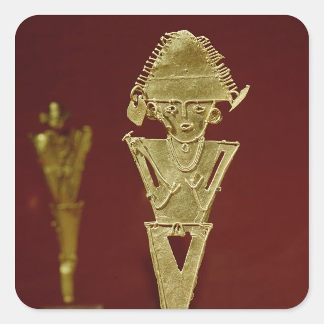 Anthropomorphic figure of a warrior square sticker (Front)