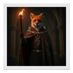 Anthropomorphic Fox In a Castle Poster