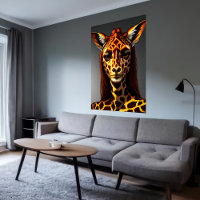 Anthropomorphic lady giraffe  | AI Art Poster