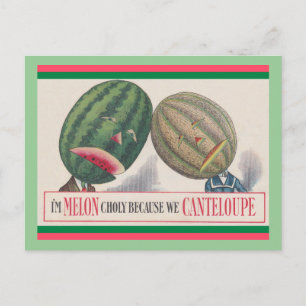 ANTHROPOMORPHIC Melons Pun POSTCARD