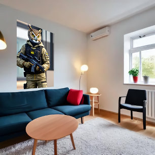 Anthropomorphic owl soldier   AI Art Poster