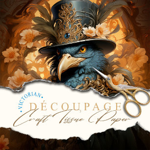 Anthropomorphic Steampunk Victorian Bird  Tissue Paper