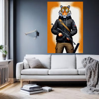 Anthropomorphic Tiger soldier | AI Art