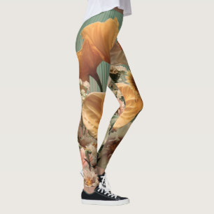 Anthurium and Tropical Floral Arrangement Leggings