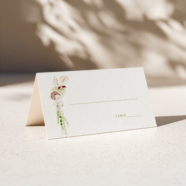  Anthurium Cascading Bouquet Wedding Place Card (Creator Uploaded)