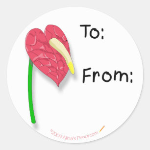Anthurium Gift Tag Stickers