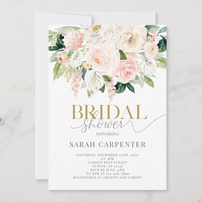 Anthurium Modern Bridal Shower Invitation (Front)