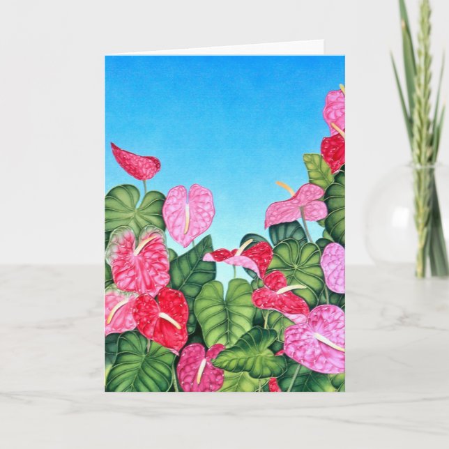 Anthurium Sky Holiday Card (Front)