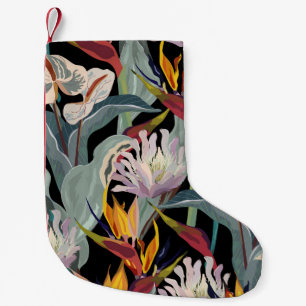 Anthurium Strelitzia: Tropical Vintage Splendour. Small Christmas Stocking