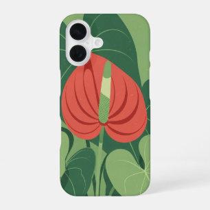 Anthurium Vintage Stylisé iPhone 16 Case