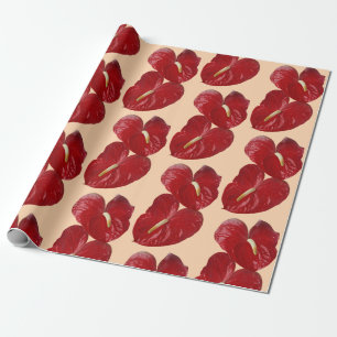 Anthuriums customisable background wrapping paper