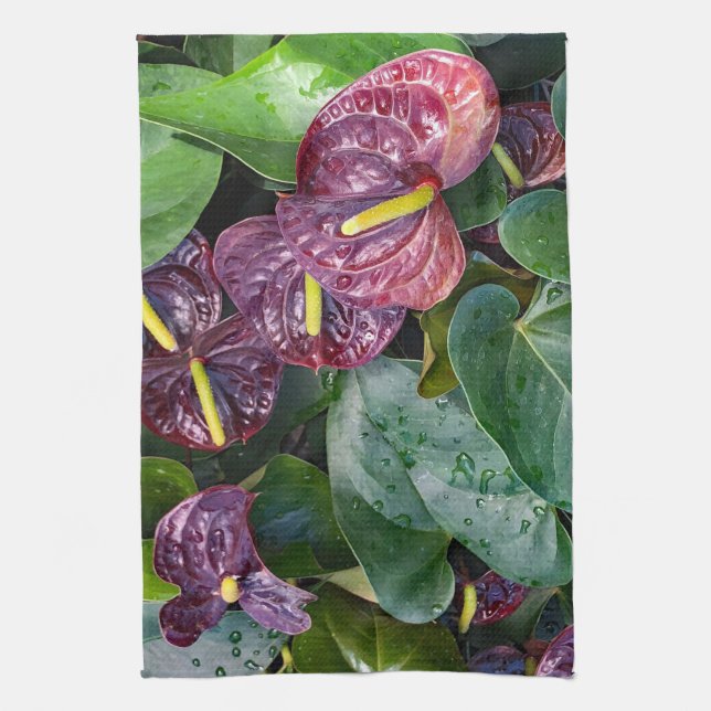 Anthuriums Tea Towel (Vertical)