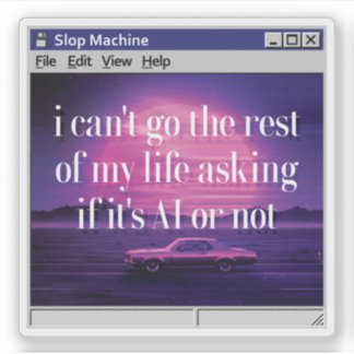 Anti AI Slop Machine Retro Window