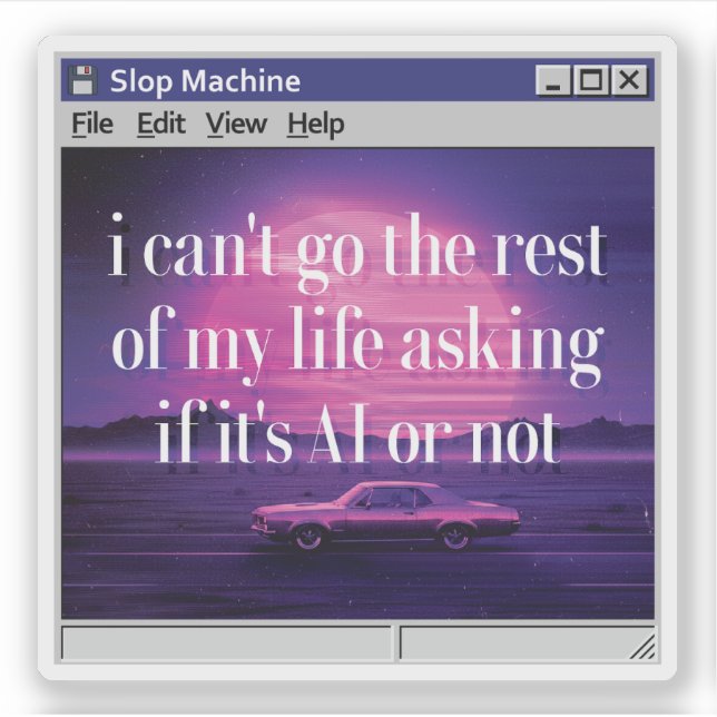 Anti AI Slop Machine Retro Window (Front)