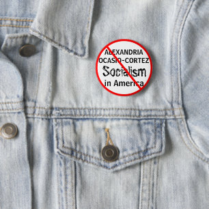 Anti-Alexandria Ocasio-Cortez Socialism EDIT Name 6 Cm Round Badge