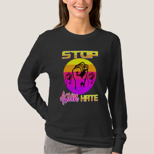 Anti Asian American Racism Tee Retro Support Stop