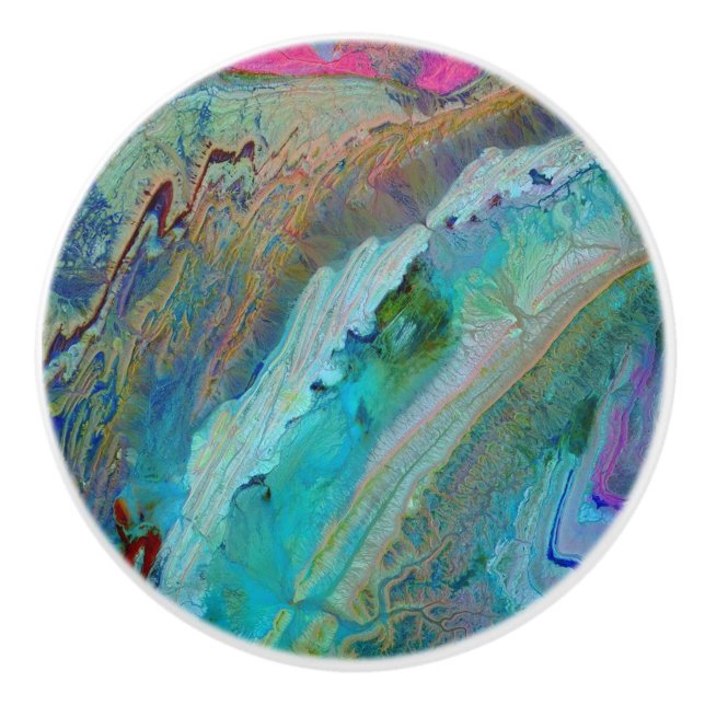 Anti-Atlas Mountains of Morocco - Terra satellite Ceramic Knob (Front)