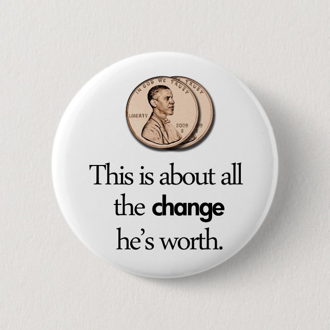 ANTI BARACK OBAMA 6 CM ROUND BADGE (Front)