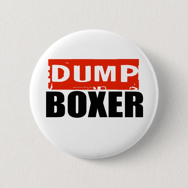 ANTI-BARBARA BOXER 6 CM ROUND BADGE (Front)