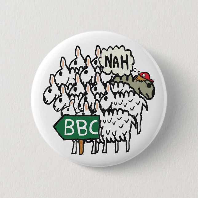 Anti BBC 6 Cm Round Badge (Front)