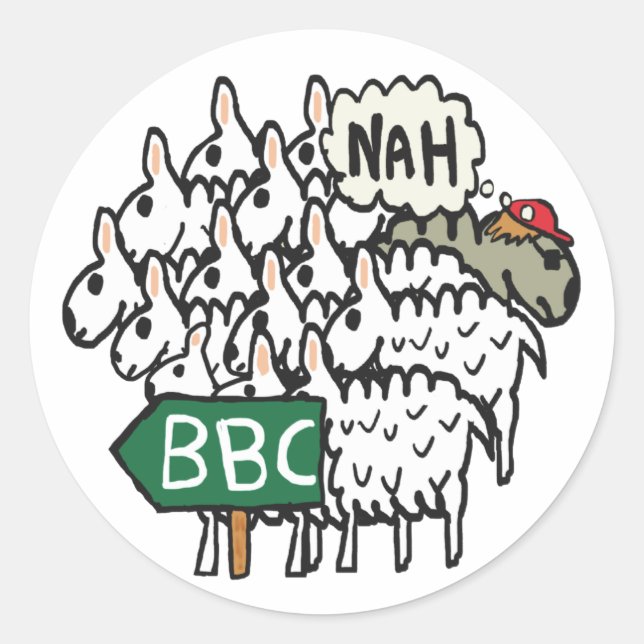 Anti BBC Classic Round Sticker (Front)