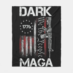 ANTI-BIDEN DARK MAGA SUPPORT TRUMP FLEECE BLANKET