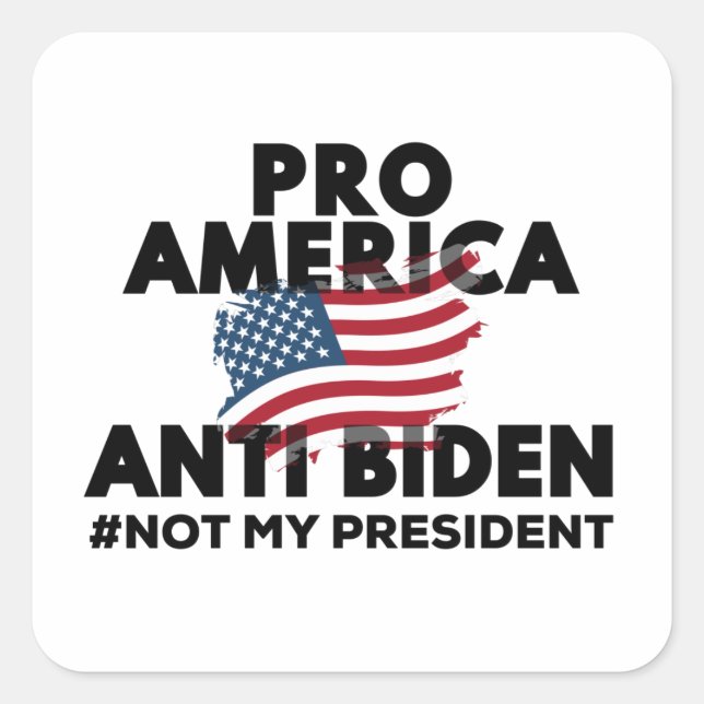 ANTI-BIDEN PRO-AMERICA SQUARE STICKER (Front)