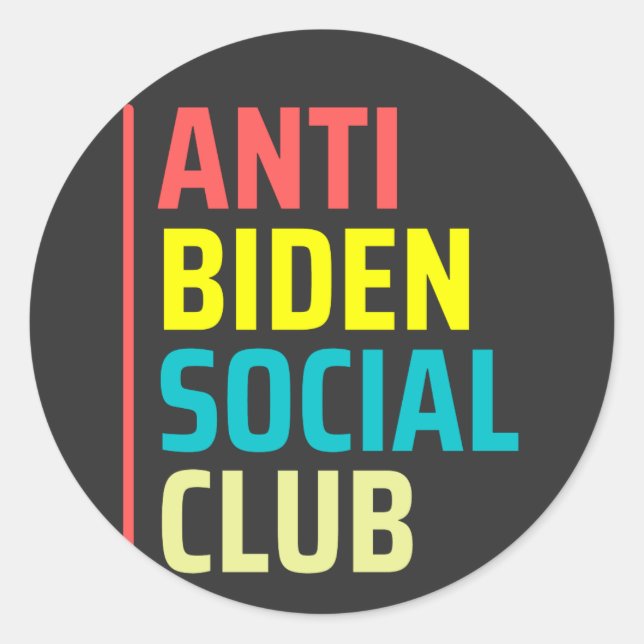 Anti Biden Social club Classic Round Sticker (Front)