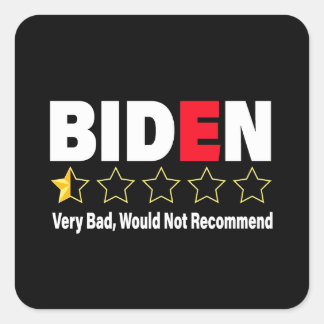 Anti- Biden Very Bad Half Star Rating Republicans Square Sticker