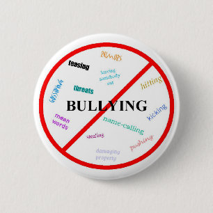 Anti bully 6 cm round badge