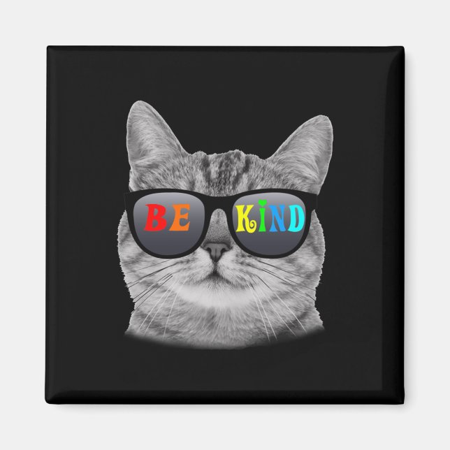Anti-bullying Cat Choose To Be Kind Rainbow Long S Magnet (Front)