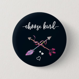 Anti Bullying, Choose Kind. Be Kind. Tribal Art 6 Cm Round Badge
