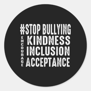 Anti Bullying Day Stop Bullying Prevention Month Classic Round Sticker
