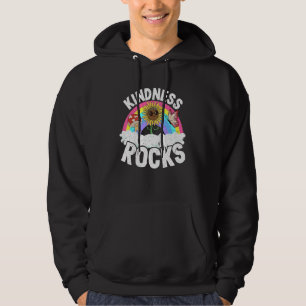 Anti Bullying Hippie Retro Teacher Rainbow Kindnes Hoodie