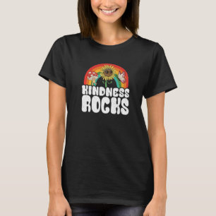 Anti Bullying Hippie Retro Teacher Rainbow Kindnes T-Shirt