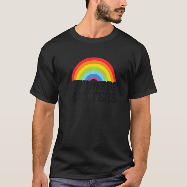 Anti Bullying Hippie Retro Teacher Rainbow Kindnes T-Shirt (Front)