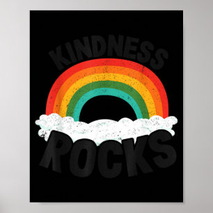 Anti-Bullying Hippie Retro Teacher Rainbow Poster