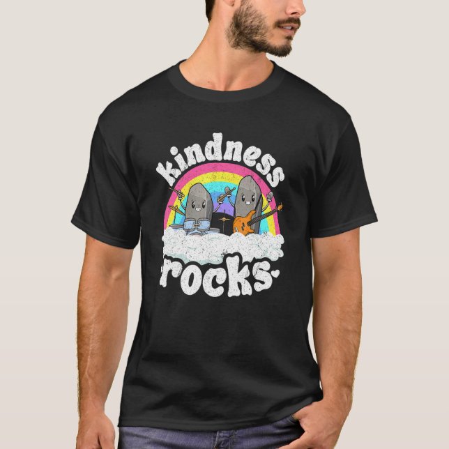 Anti Bullying Rainbow Hippie Music Teacher Kindnes T-Shirt (Front)