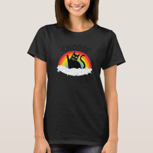 Anti Bullying Rainbow Peace Kind Hippie Cat Choose T-Shirt